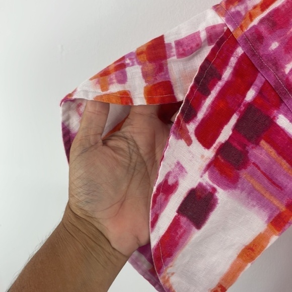 ALI Miles Boho Abstract Linen Jacket Sz 1X - Picture 6 of 11